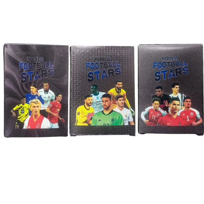Football Super Stars Card Set – 55PCS Black Edition Football Star Cards | English Limited Edition Collector’s League Cards Gift for Kids & Fans - 1 Piece - Jaiman Toys
