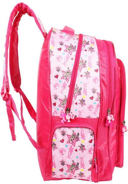 Barbie Kids School Backpack – Pink Ballet Theme School Bag for Girls (41 cm) with Multiple Compartments
