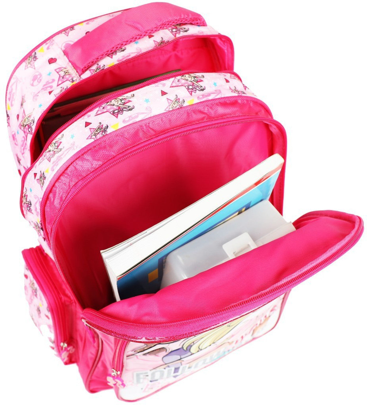 Barbie Kids School Backpack – Pink Ballet Theme School Bag for Girls (41 cm) with Multiple Compartments