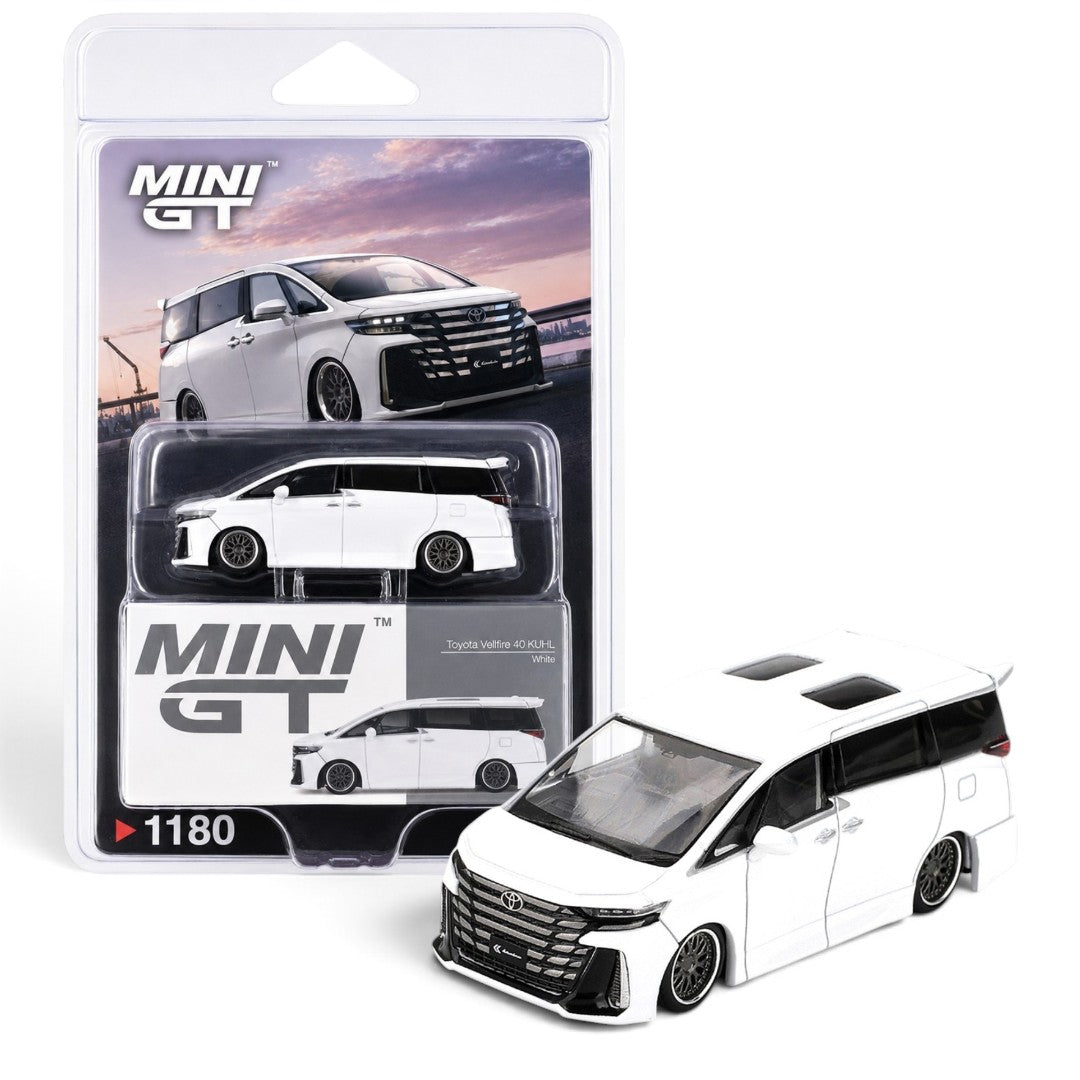 MINI GT 1:64 Scale (Blister Pack) Toyota Vellfire 40 KUHL White Die-Cast Model Car – MGT01180