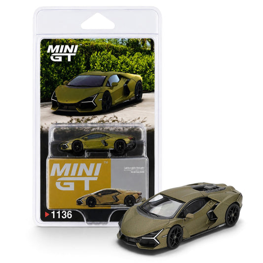 MINI GT 1:64 Scale (Blister Pack) Lamborghini Revuelto Verde Gea Matte Die-Cast Model Car – MGT01136