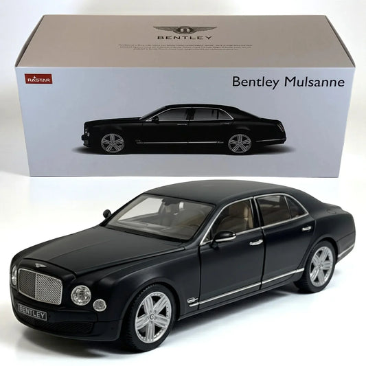 Rastar 1:18 Bentley Mulsanne Diecast Model Car –Matt Black | Luxury Collectible with Openable Doors (43800)
