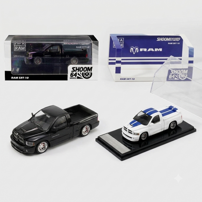 GCD Shoom64 Models 1:64 Dodge Ram SRT-10 Pickup Truck Diecast Model Car | White & Black Colour Variants