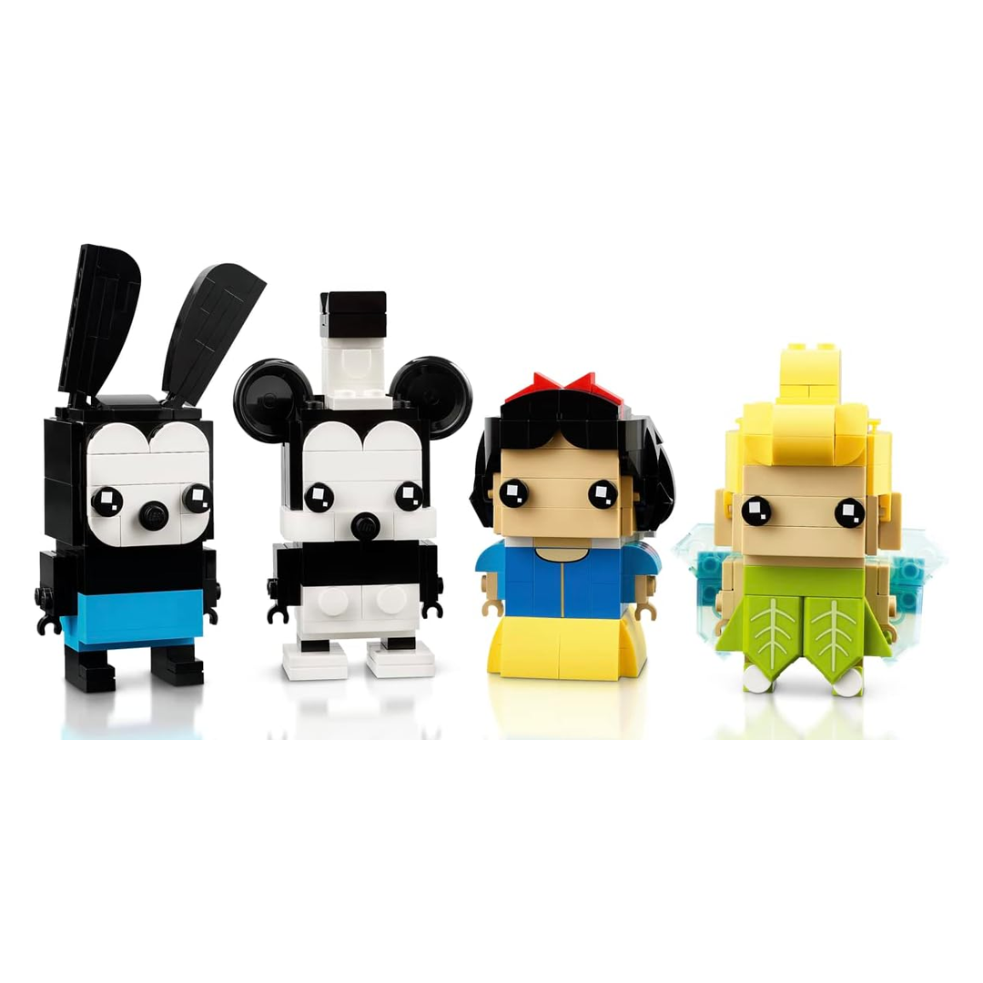 LEGO 40622 BrickHeadz Disney 100th Celebration Mickey Mouse, Snow White, Tinkerbell & Oswald The Lucky Rabbit (501 Pieces)