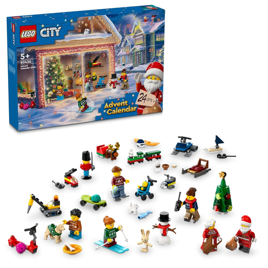 (Box Damage) LEGO City 60436 Advent Calendar Building Blocks (195 Pieces)