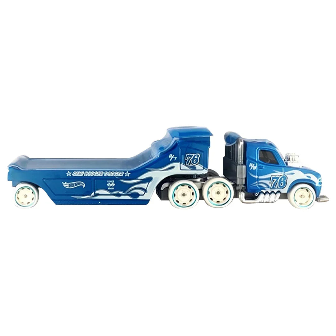 Hot Wheels Track Fleet Semi Rodger Dodger HYT56 | Blue Die-Cast Transporter Truck | Mattel Collectible Vehicle for Kids 3+