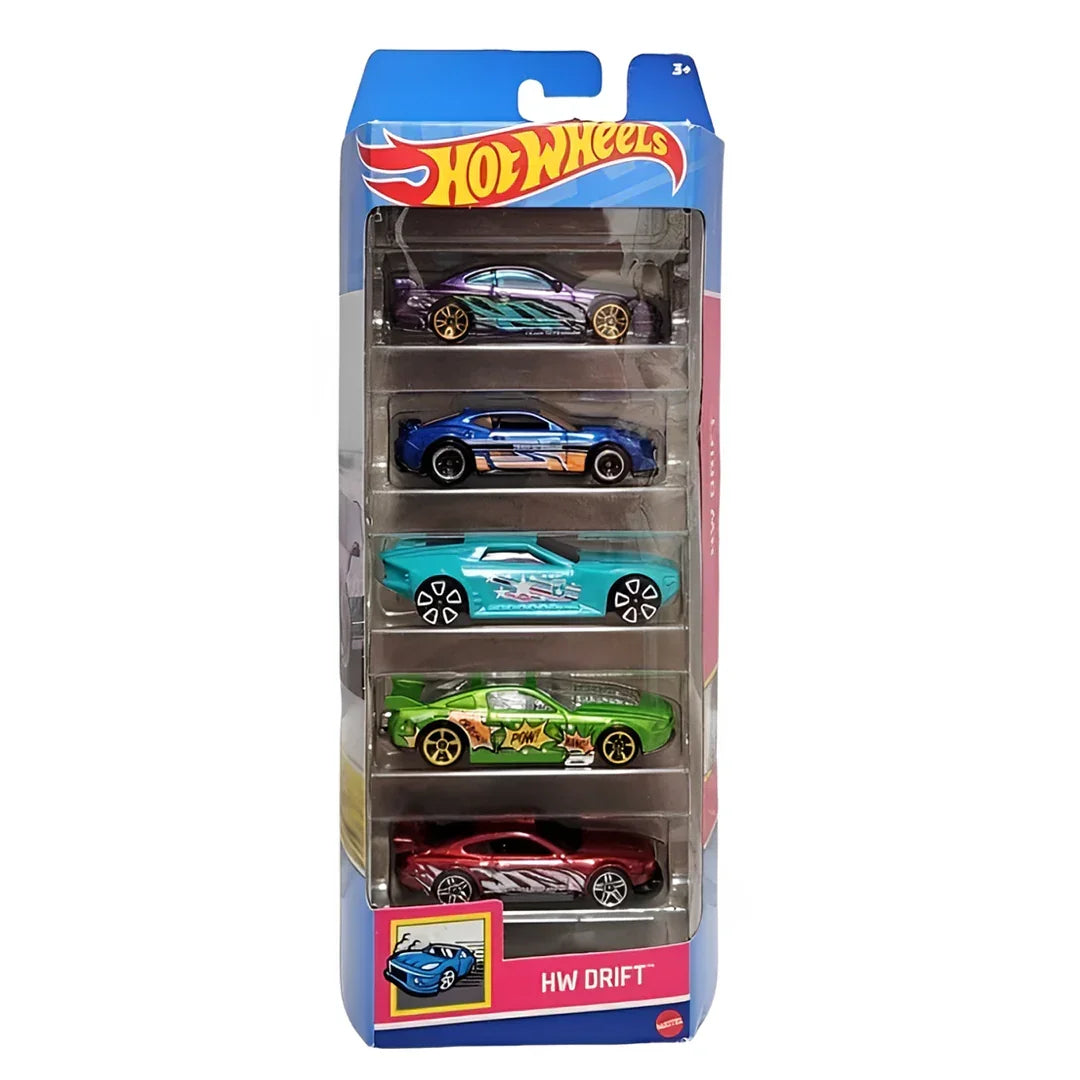 Hot Wheels HW Drift 5-Pack Die-Cast Cars | Mattel 1:64 Scale Drift Racing Vehicle Set