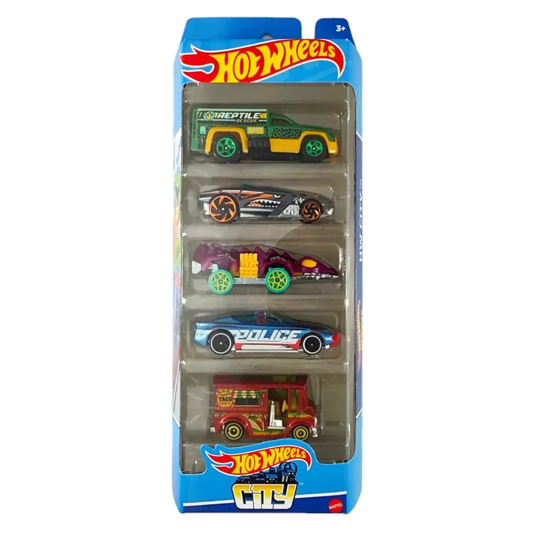 Hot Wheels City 5-Pack Die-Cast Cars Set | Mattel 1:64 Scale Toy Vehicles