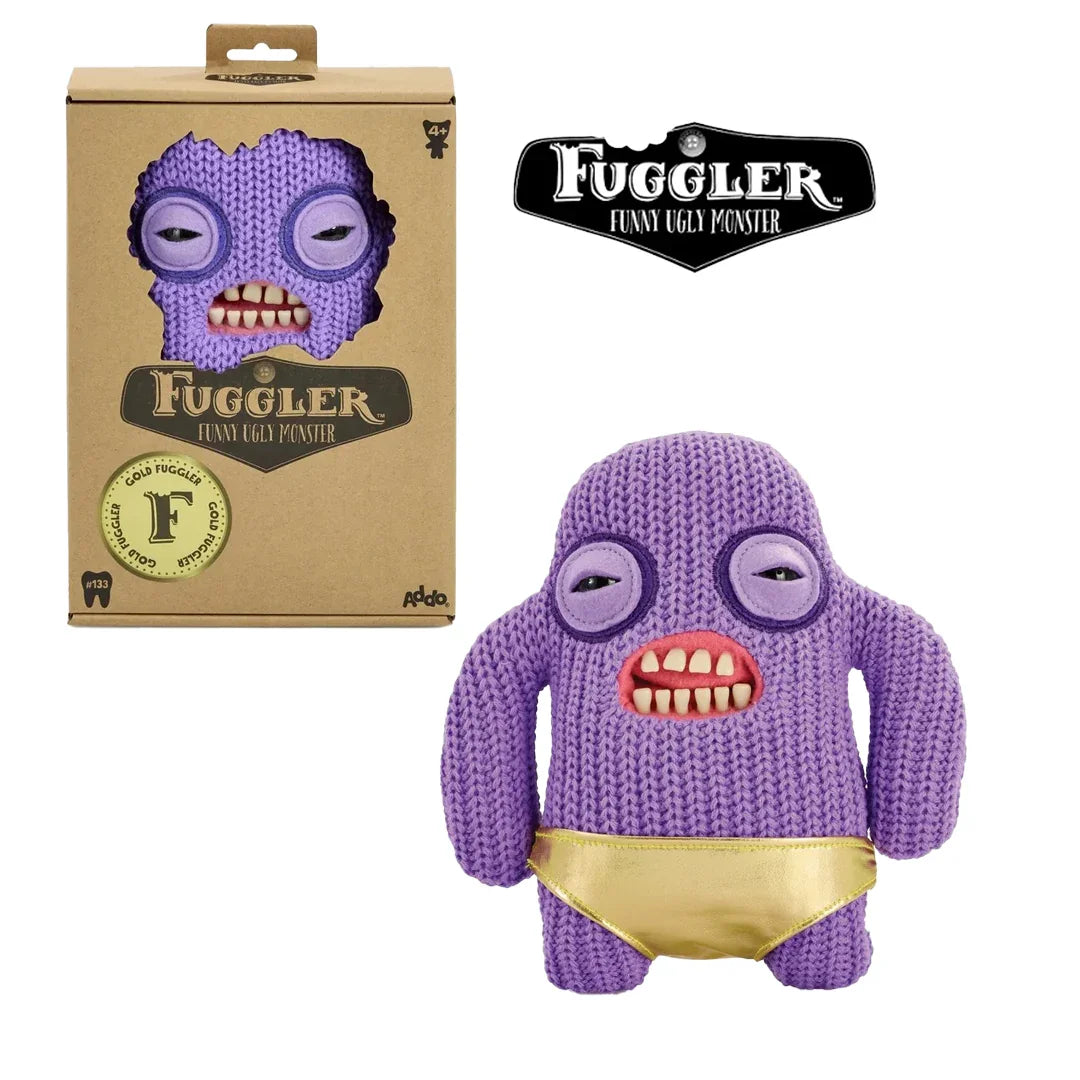 Fuggler Gold Fuggs by ZURU Funny Ugly Monster, Plush, Collectible, Toy (Mr Needles - Pants) - Jaiman Toys