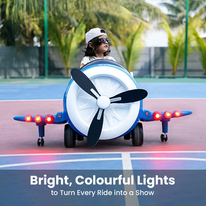 Emotorad Formula Fun Turbo Wing Ride-On Toy Plane for Kids | Battery Operated Airplane Ride-On