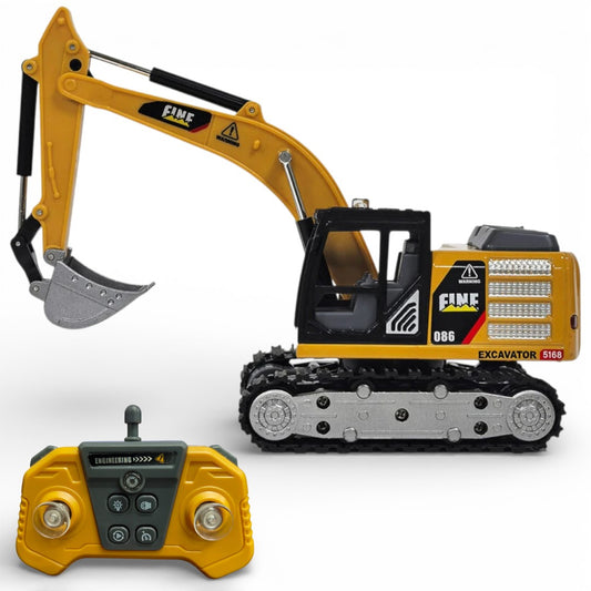 TRASPED HG4-413 1:64 Scale Mini RC Excavator | Alloy Bucket | 270° Rotation | App Control | Lights & Sound
