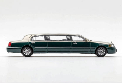 GCD 1:64 Green Silver Stretch Limousine – Continental Model | Premium Diecast Metal Car