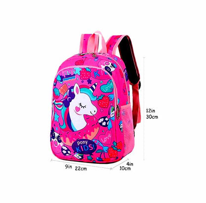 Unicorn School Backpack 12 Inch – Kids Cute Pony Cartoon School Bag for Nursery & Preschool Girls