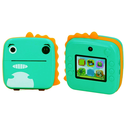 Instant Print Camera for Kids Digital Camera for Kids with Print Paper Photo Printer Camera for Kids 50M Pixel 2.4"inch Screen MP3 Player Video Recording (Dinosaur)