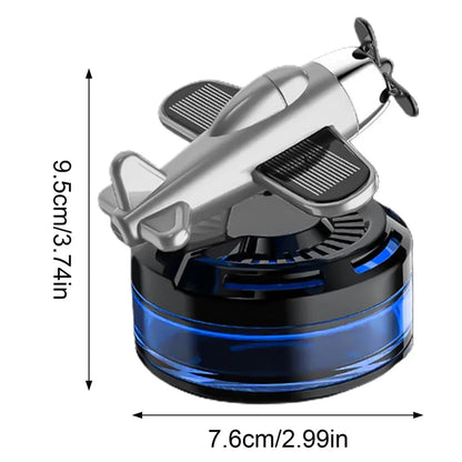 Solar Car Air Freshener - Airplane Fragrance Diffuser | Car Air Diffuser | Airplane Rotating Car Aromatherapy | Car Rotation Perfume Diffuser - Jaiman Toys