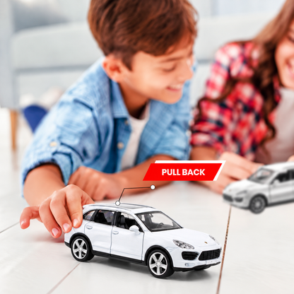 RMZ City 1:32 Porsche Cayenne Turbo Diecast Scale Model SUV – White | Collectible Model Car