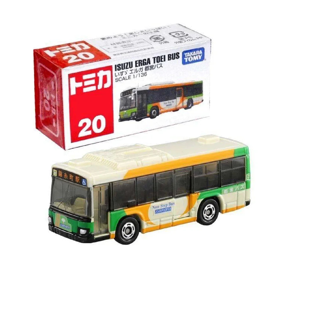 Tomica No.20 ISUZU Erga TOEI BUS- TAKARA TOMY -Diecast Scale Model Car - 1/136 - Jaiman Toys