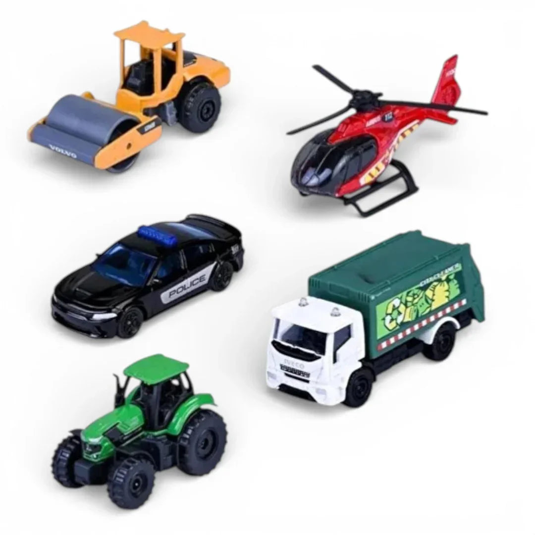 Majorette 1:64 Ride Now 5-Piece Diecast Vehicle Set | Police Car, Helicopter, Tractor & More | Unboxing & Review