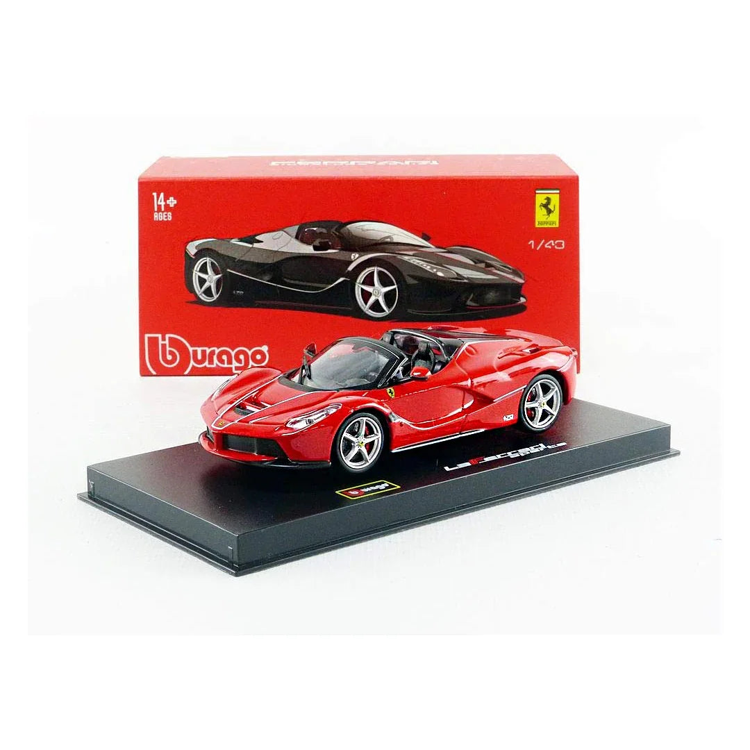 Bburago - 1/43 Scale Model La Ferrari aperta- Signature Series Sports Car Model (Red) Age 14+ - Jaiman Toys