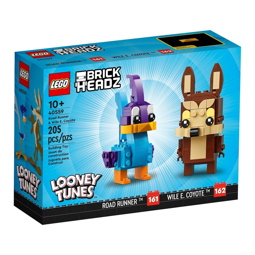 LEGO Brickheadz 40559 Looney Tunes Road Runner and Wile E. Coyote (205 Pieces)