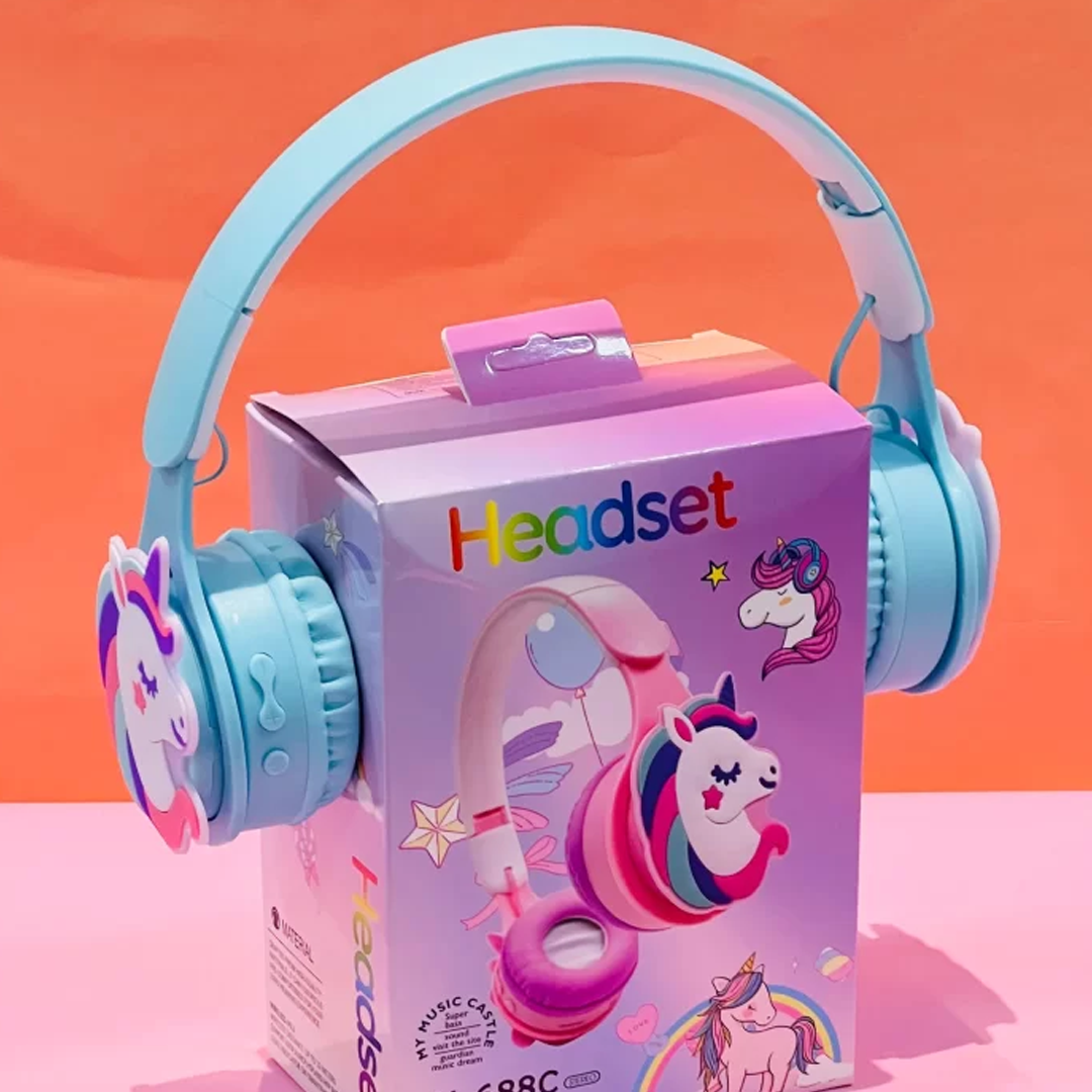 Wireless Unicorn Bluetooth Headphones for Kids (blue)