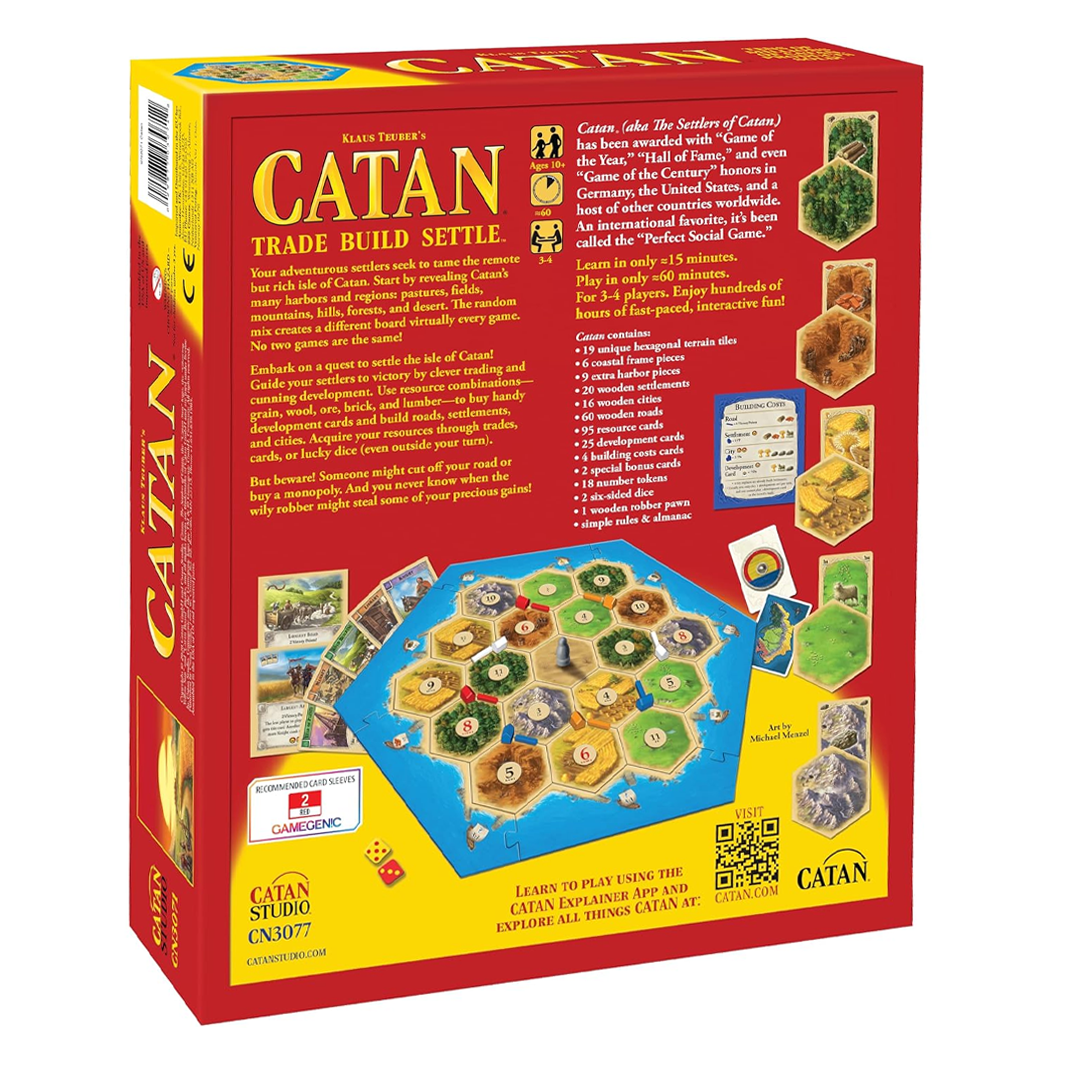 CATAN Board Game (Base Game) The Original Catan | Family Board Game | Board Game for Adults and Family | Adventure Board Game | Ages 10+ | for 3 to 4 Players