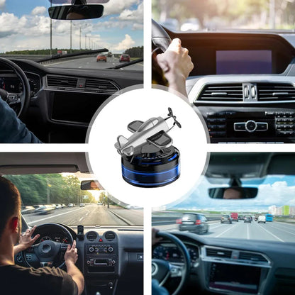 Solar Car Air Freshener - Airplane Fragrance Diffuser | Car Air Diffuser | Airplane Rotating Car Aromatherapy | Car Rotation Perfume Diffuser - Jaiman Toys
