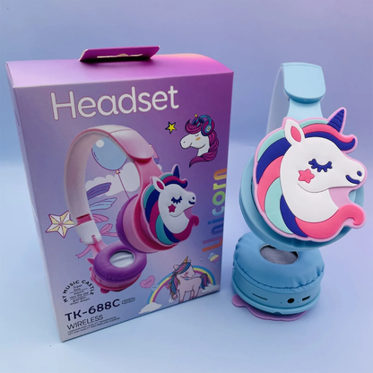 Wireless Unicorn Bluetooth Headphones for Kids (blue)