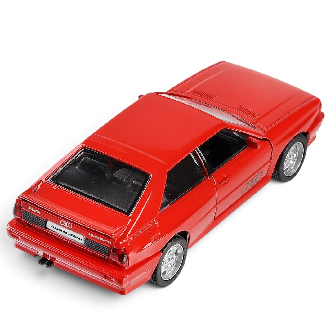 RMZ City Audi Quattro 1:32 Scale Die-Cast Model Car – Classic Vintage  with Opening Doors, Pull-Back Action