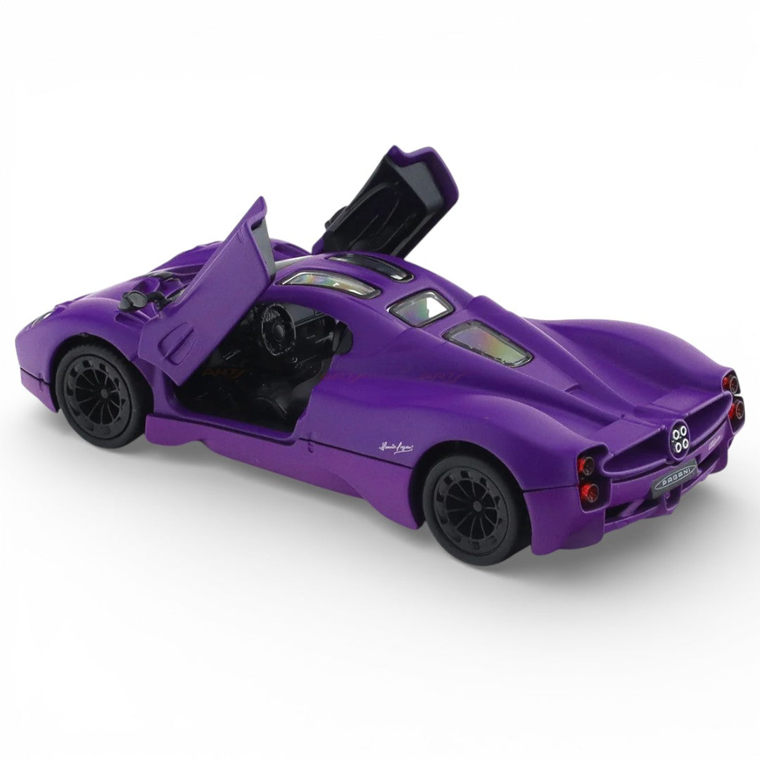 RMZ City 1:36 Pagani Utopia Diecast Car Model – Matt Purple| Openable Doors, Sound & Light