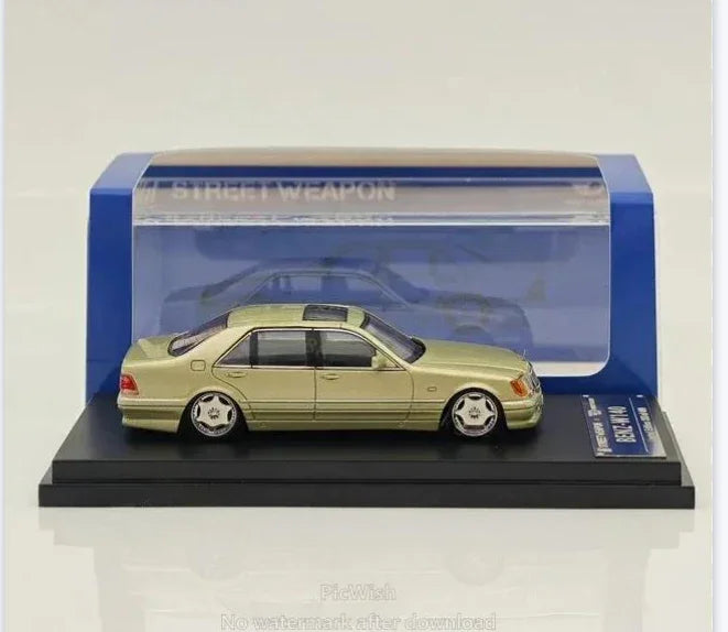 Street Weapon BENZ-W140 Diecast Metallic Light Green1:64 Scale Car Model - Jaiman Toys