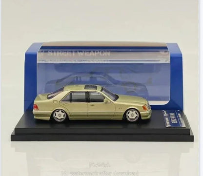 Street Weapon BENZ-W140 Diecast Metallic Light Green1:64 Scale Car Model - Jaiman Toys