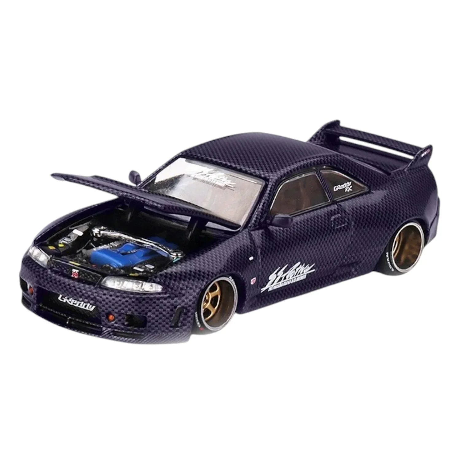 Kaido House X MINI-GT 1:64 Nissan Skyline GT-R (R33) Purple Carbon R V2 Model KHMG163-2C - Jaiman Toys