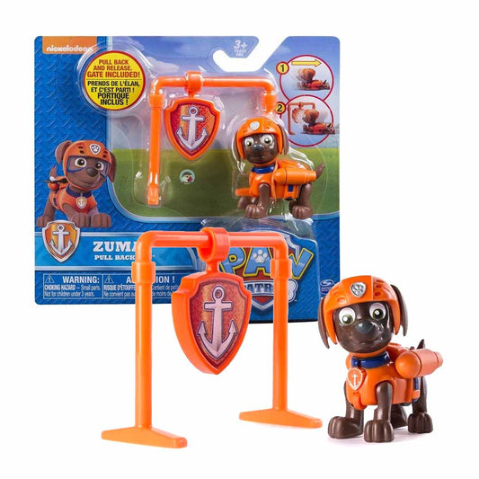 (Damaged Pack) PAW Patrol Zuma Pull Back Pup Figure with Launch Gate | Pull-Back Action Toy for Kids 3+