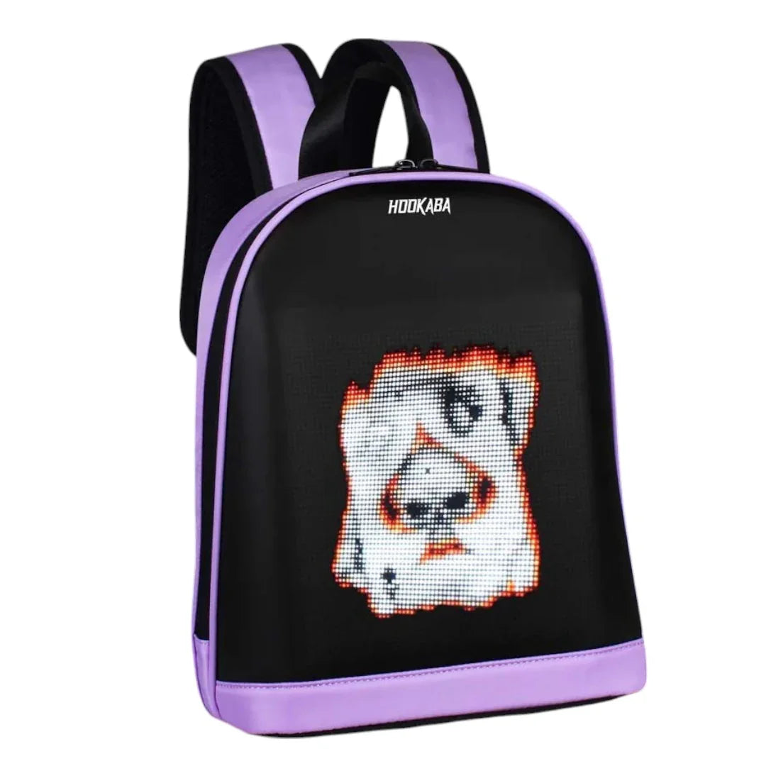 Hookaba Bold Bling Bag – LED Light-Up Fashion Backpack | Hard Shell | Waterproof | Statement Style - Purple - Jaiman Toys