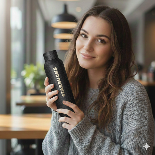 Starbucks 500ml Style Glossy Glitter Vacuum Insulated Stainless Steel Water Bottle