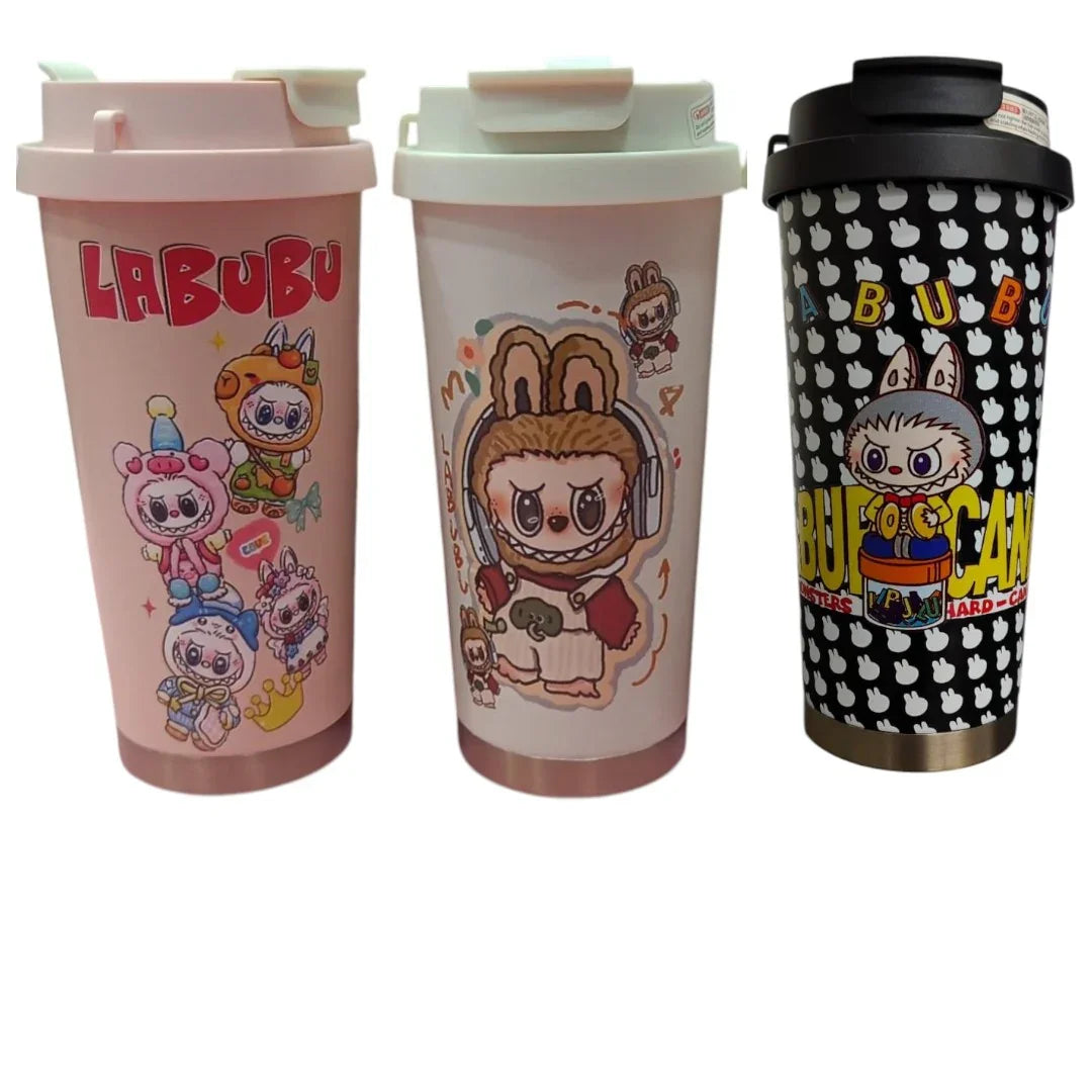 Swig Suck Labubu Coffee Sipper Bottle 500ml - Assorted Multi-Color - Jaiman Toys