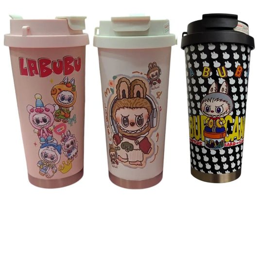 Swig Suck Labubu Coffee Sipper Bottle 500ml - Assorted Multi-Color - Jaiman Toys
