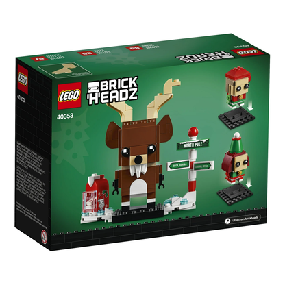 LEGO 40353 Brickheadz Reindeer, Elf & Elfillo Christmas Decorations (281 Pieces)