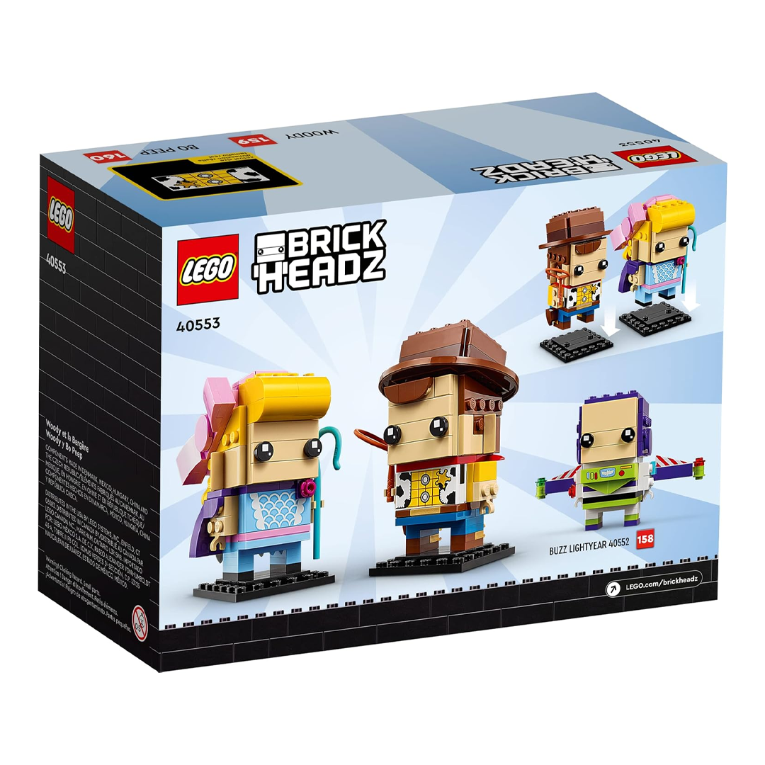 LEGO 40553 BrickHeadz Woody and Bo Peep - Toy Story, (296 Pieces)