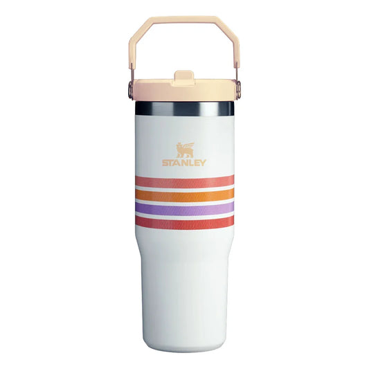 Stanley IceFlow™ Flip Straw Tumbler | 887ml (30 oz) – White | Vacuum Insulated Stainless Steel Tumbler with Flip Straw, Leak-Resistant Lid & Carry Handle - Jaiman Toys