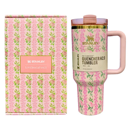 Stanley x LoveShackFancy Quencher H2.0 – 40 Oz Floral Glam Tumbler with Straw - Jaiman Toys