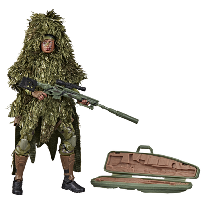 Hasbro G.I. Joe Classified Series Action Marine Sniper 6-Inch Action Figure with Ghillie Suit, Weapons, Accessories & Display Stand | Collectible Military Toy for Kids & Adult Collectors