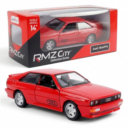 RMZ City Audi Quattro 1:32 Scale Die-Cast Model Car – Classic Vintage  with Opening Doors, Pull-Back Action