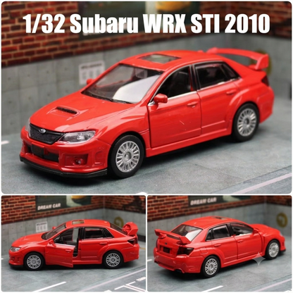 RMZ City Subaru WRX STI 1:32 Scale Die-Cast Model Car - Sports Sedan Collectible with Opening Doors, Pull-Back Action – 2 Colour Variants