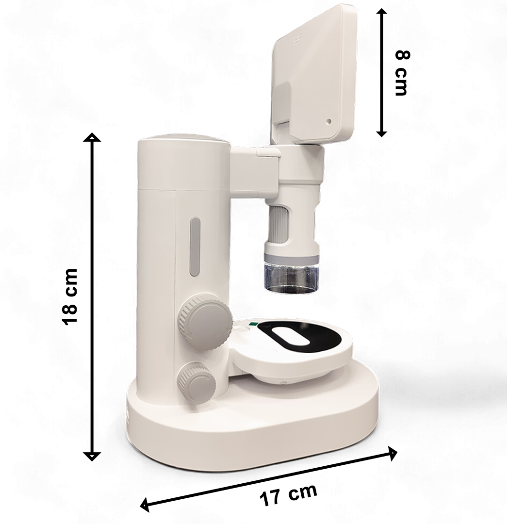 Intelligent Microscope for Kids, Science Kits Kids Microscope Up to 1000X Zoom with Pocket Handheld Design, 3.5'' HD Foldable Screen Educational Toys