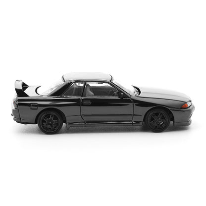 POP RACE 1:64 Nissan Skyline GT-R R32 Dark Chrome 002 Die-Cast Model Car with Display Box – Collector Edition
