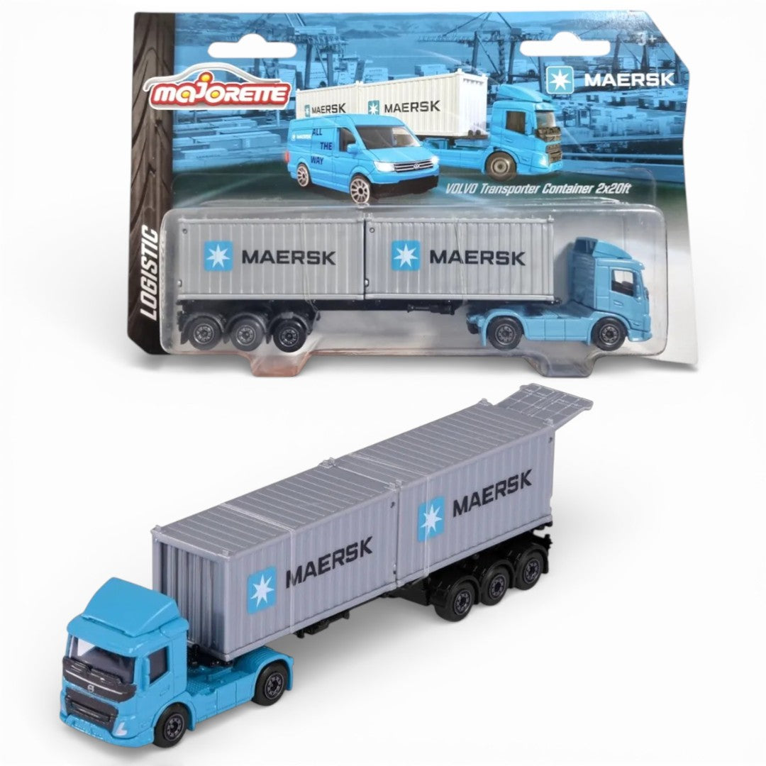 Majorette Logistics Volvo Maersk Transporter Container 2x20ft Diecast Truck – 3+ Years