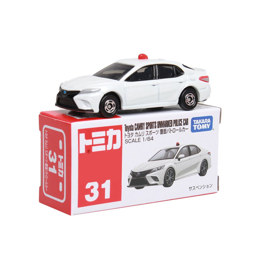 TOMICA #31 Toyota CAMRY SPORTS UNMARKED POLICE CAR- TAKARA TOMY -Diecast Scale Model Car - 1/64