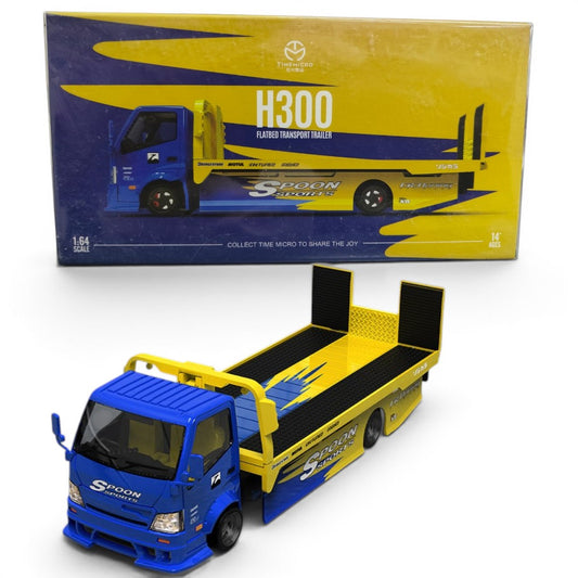 Time Micro 1:64 H300 Flatbed Transport Trailer Spoon Sports Livery | Limited Edition 999 Diecast Model Truck